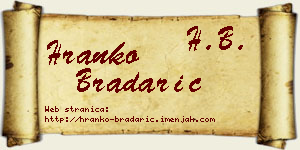 Hranko Bradarić vizit kartica